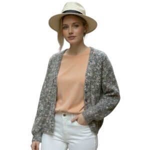 Bartolini Wool Blend Floral Cardigan Size Large